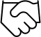 Icône de poignée de main représentant un accord amiable ou une médiation juridique